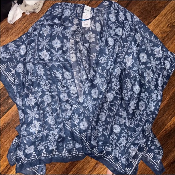 Sonoma Goods For Life Tops - Floral Blue Women's Tunic kimono osfm